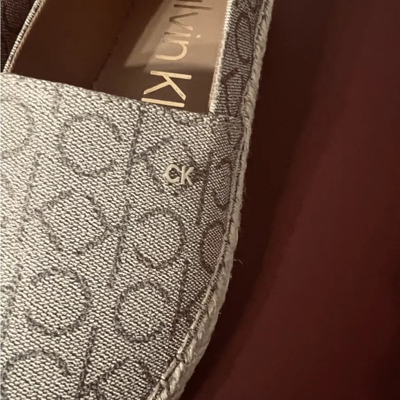 Calvin Klein CK Monogram Espadrilles Round Toe Canvas Shoes - Picture 4 of 6